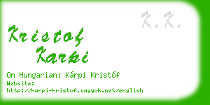 kristof karpi business card