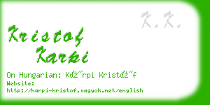 kristof karpi business card